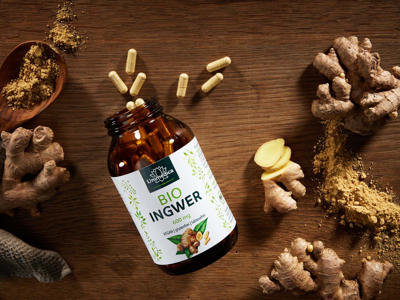 Gingembre BIO - 600 mg - 240 gélules - par Unimedica